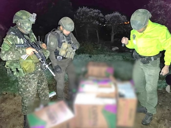 El Ejército, la Policía y la DEA localizaron un inmueble donde fueron encontrados 397 kilogramos del alcaloide en una zona rural de Nariño - crédito Ejército Nacional