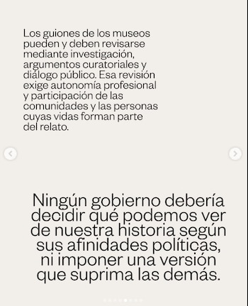 Las instituciones defendieron que los relatos museográficos pueden revisarse, pero insistieron en que los cambios deben sustentarse en investigaciones, argumentos curatoriales y diálogo público, sin imponer una única interpretación de la historia - crédito mambogota/Instagram