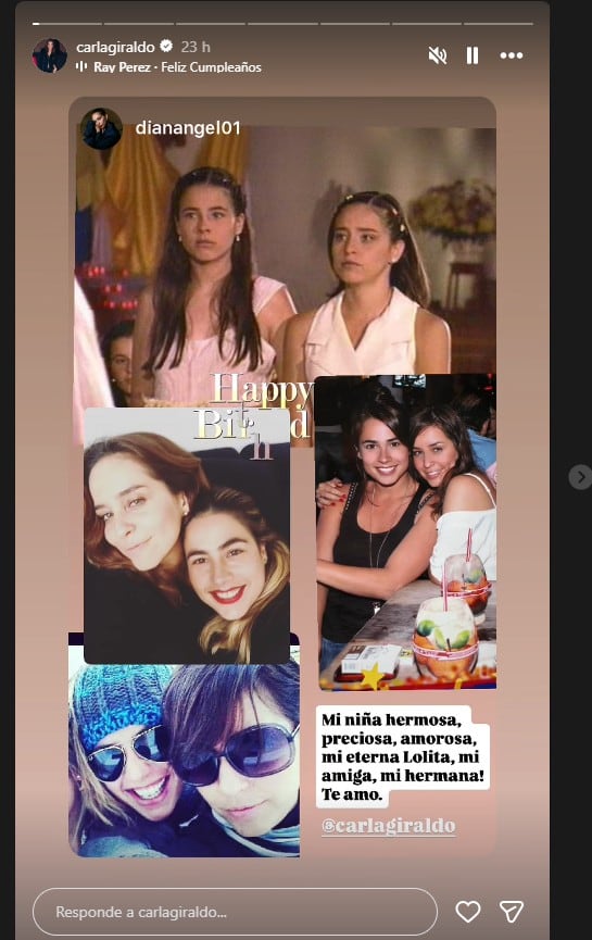 Diana Ángel también recordó a Carla Giraldo durante su cumpleaños mediante publicaciones en sus historias - crédito @dianangel01/Instagram