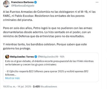 El trino de Francisco Barbosa