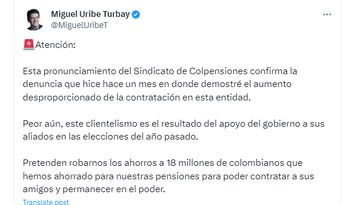 Miguel Uribe Turbay rechazó el