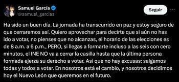 Samuel García informó cómo va