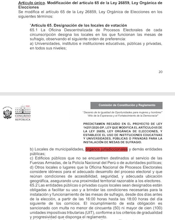 Dictamen que propone que las instituciones educativas estén obligadas a ceder sus locales a la ONPE.