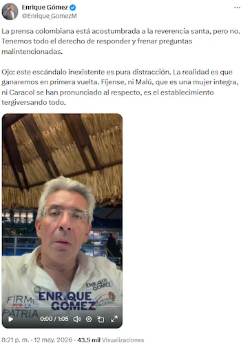 Enrique Gómez aseguró que Abelardo de la Espriella lidera la campaña pese a polémicas y acusó a la prensa de buscar distracciones - crédito @Enrique_GomezM/X