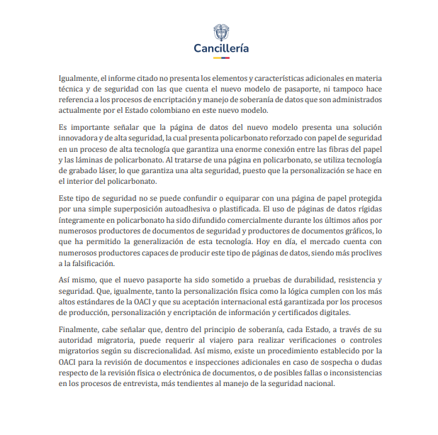 La Cancillería recordó que, bajo el principio de soberanía, cada Estado puede requerir a los viajeros controles o verificaciones migratorias de acuerdo con sus propias autoridades - crédito Prensa Cancillería