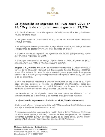 El gasto sin deuda registró