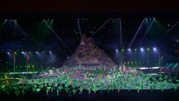 Dancers perform during the Opening