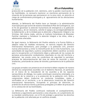 La Defensoría reitera la necesidad