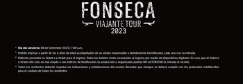 Recomendaciones para concierto de Fonseca.