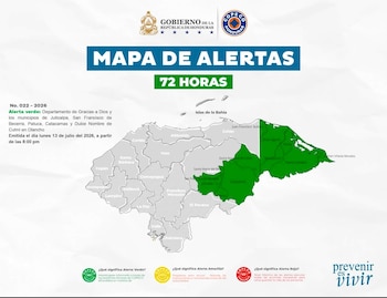 COPECO informó que la medida comenzó a las 20:00 por una vaguada en altura y los remanentes de una onda tropical (Foto cortesía COPECO)