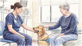 Cómo los perros aceleran y mejoran la rehabilitación hospitalaria en pacientes con ACV, según un estudio