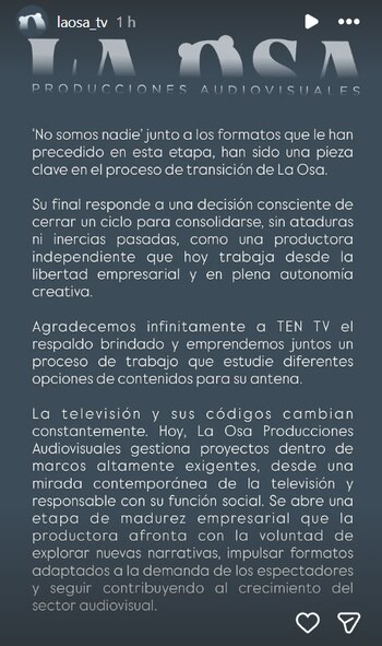 Comunicado de La Osa en