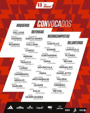 La lista de convocados de