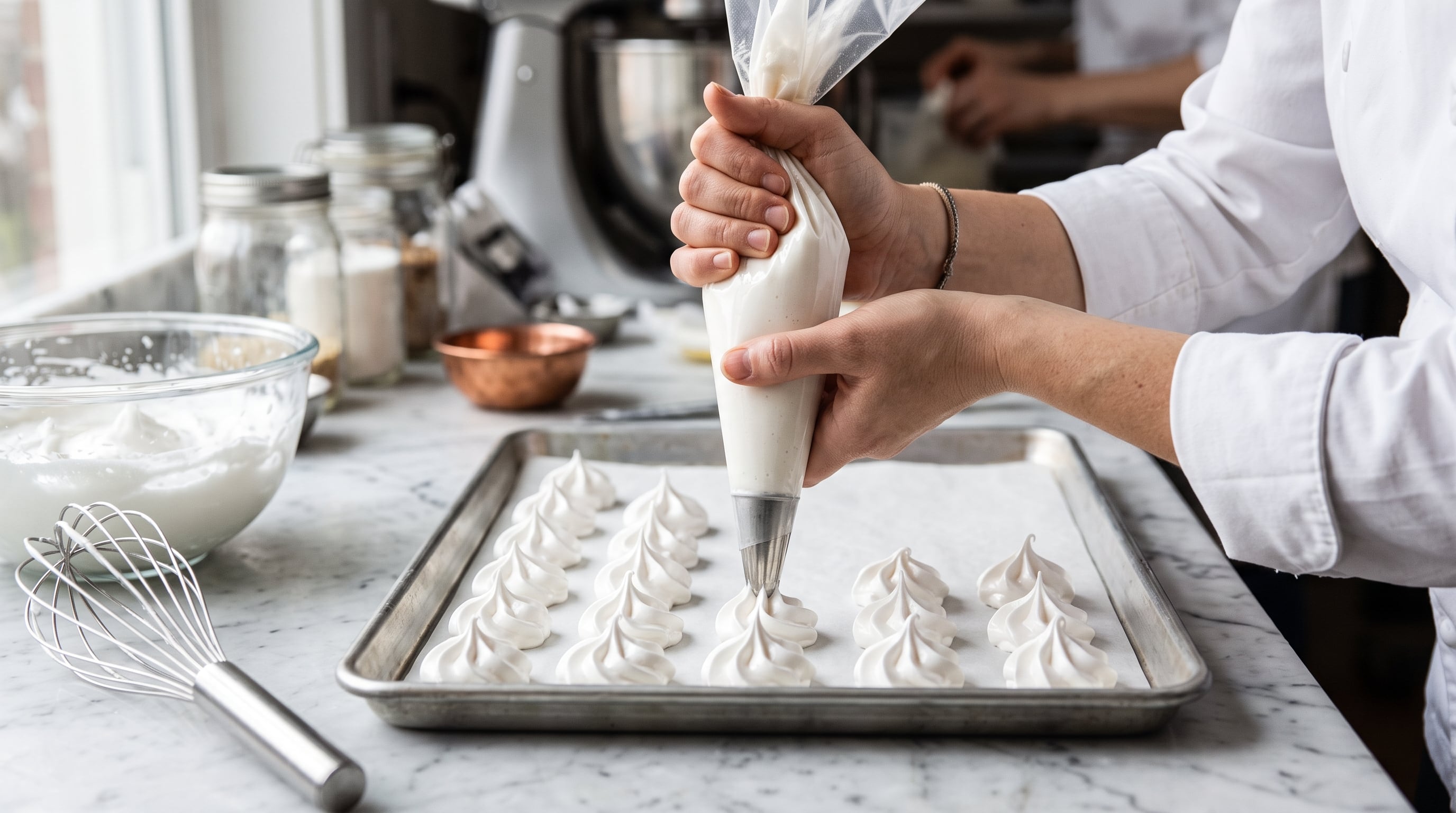La receta de merengue francés vegano lleva aquafaba fría, azúcar impalpable, jugo de limón, esencia de vainilla y una pizca de sal (Imagen Ilustrativa Infobae)