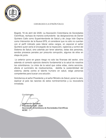 La Asociación Colombiana de Sociedades Científicas - crédito @asocientificas/X