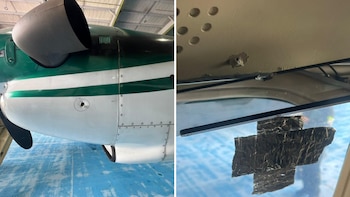Asi quedo el avión de la Policía ataco en Ocaña, Norte de Santander