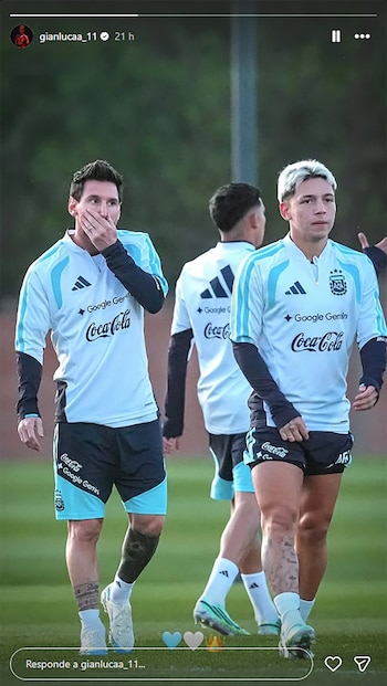 Capturas de posteos de compañeros de Selección a Messi