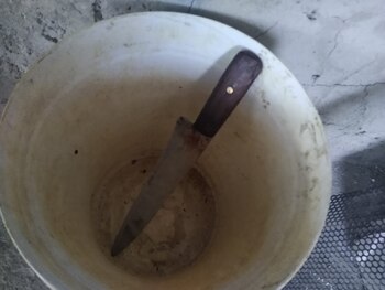 Encontraron cuchillos con sangre