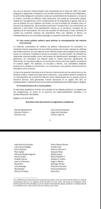 Manifiesto - crédito suministrada