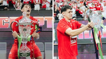 Salió campeón en Europa, festejó con el trofeo y lo rompió en pedazos: el blooper de un ex River en la celebración de su equipo