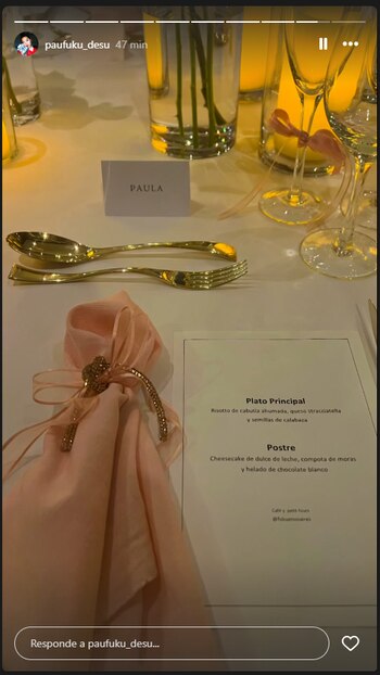 Los invitados recibieron menús personalizados