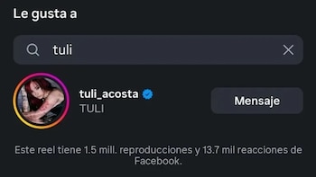 Tuli Acosta y el like a La Joaqui