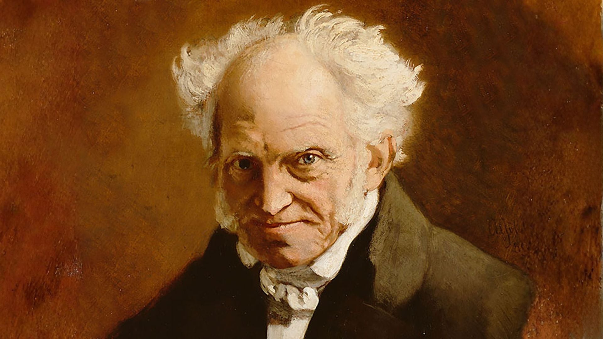 El filósofo Arthur Schopenhauer en 1859. Pintura de Angilbert Göbel.