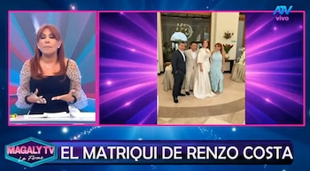 Renzo Costa ya no está soltero: se casó con Thalía Alva y Magaly revela cuándo será la boda religiosa. Captura: Magaly TV La Firme.