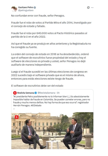 Con este mensaje en X,