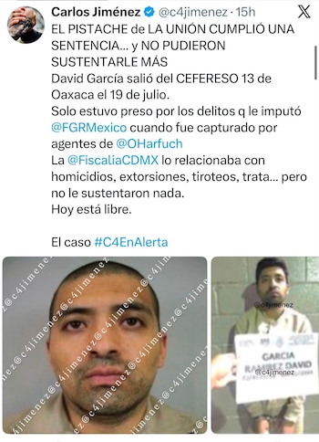 La captura de El Pistache ocurrió en octubre de 2018. Elementos de la Agencia de Investigación Criminal de la Secretaría de Seguridad Ciudadana de la Ciudad de México
(Captura)
