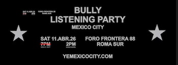 La alta demanda de boletos para la listening party de Bully en la CDMX obligó a sumar una segunda función el mismo día. (Captura de pantalla)