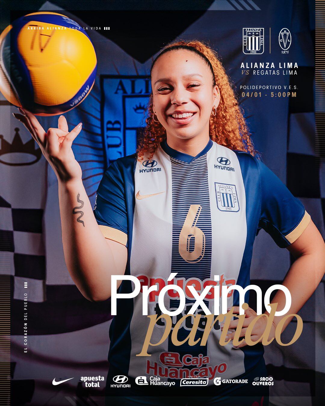 Horarios del Alianza Lima vs Regatas Lima por la Liga Peruana de Vóley 2025/2026