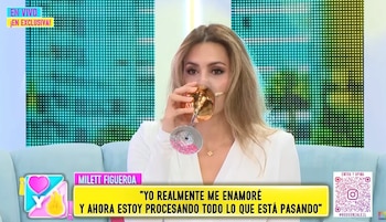 “No son lágrimas de despecho”: Milett se quiebra al sincerarse sobre su ruptura con Tinelli. Captura: Amor y Fuego.