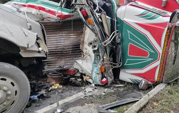 Accidentes de tránsito por el transporte público y pesado en Guatemala.
