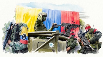 La política de Paz Total coincidió con una nueva fase de fragmentación de grupos armados ilegales, especialmente entre las disidencias de las Farc - crédito Visuales IA