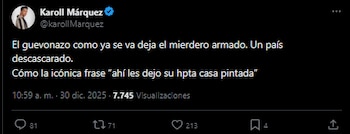 Karoll Márquez se refirió al