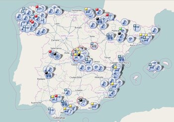 Mapa DGT de cortes de