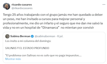 Ricardo Casares, quien forma parte del matutino Venga la Alegría, defendió públicamente a la empresa donde labora desde hace 25 años.