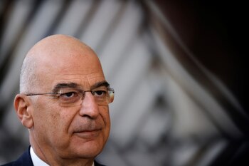 El canciller griego Nikos Dendias (REUTERS/Johanna Geron)