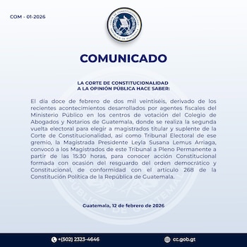 Comunicado oficial de la Corte