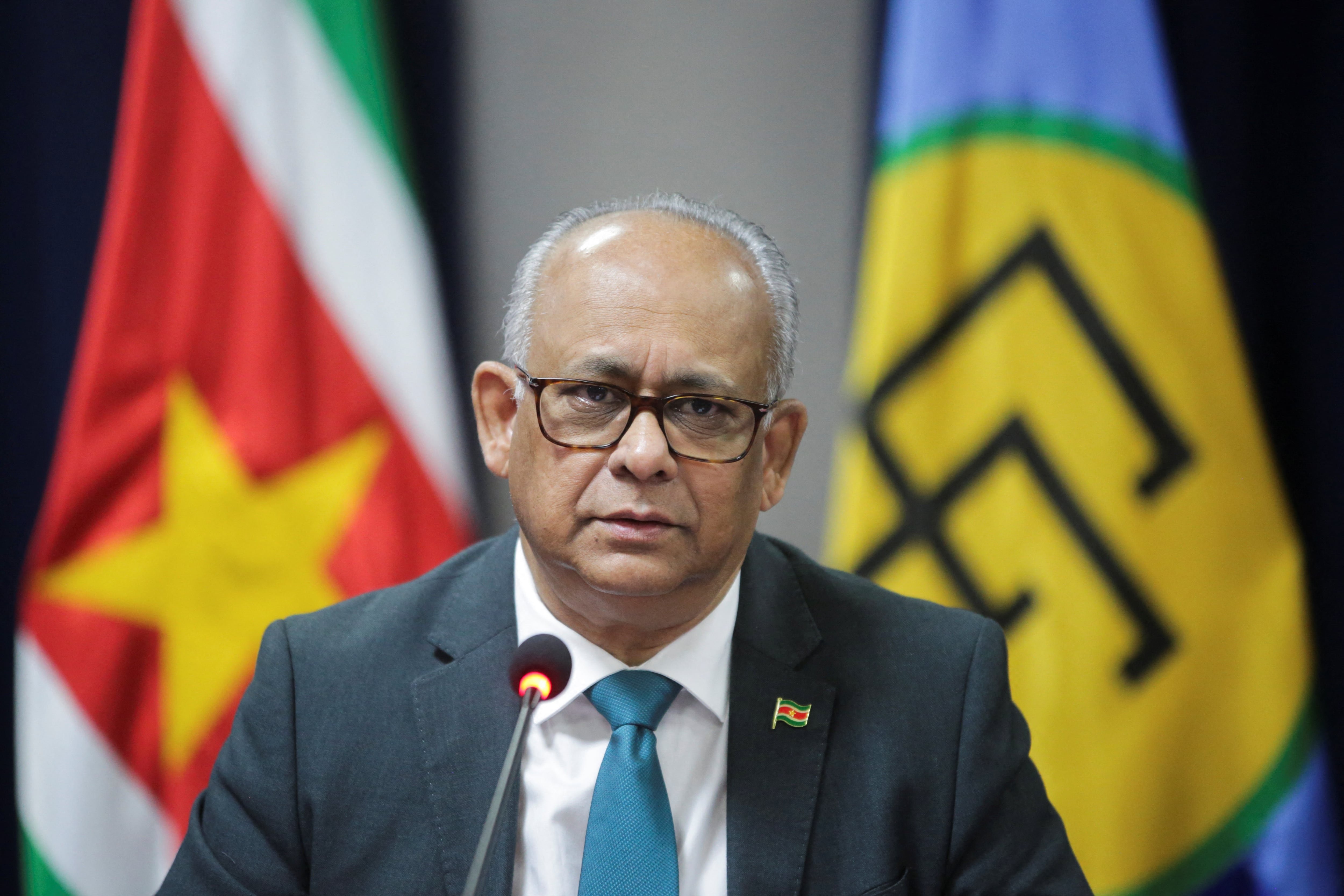 El ministro de Relaciones Exteriores de Surinam, Albert Ramdin, ofrece una rueda de prensa tras ser elegido secretario general de la Organización de los Estados Americanos (OEA), en el Ministerio de Relaciones Exteriores en Paramaribo, Surinam, el 17 de marzo de 2025
REUTERS/Ranu Abhelakh