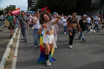 marcha con motivo del Día del Orgullo LGTBI este sábado, en Ciudad de Guatemala