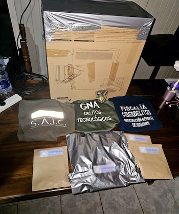 Material incautado en el allanamiento