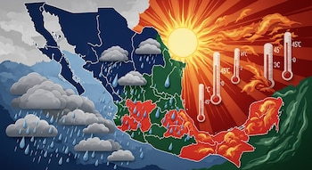 Onda tropical 24 provocará lluvias intensas en 18 estados, mientras ola de calor persiste al norte con hasta 45 °C