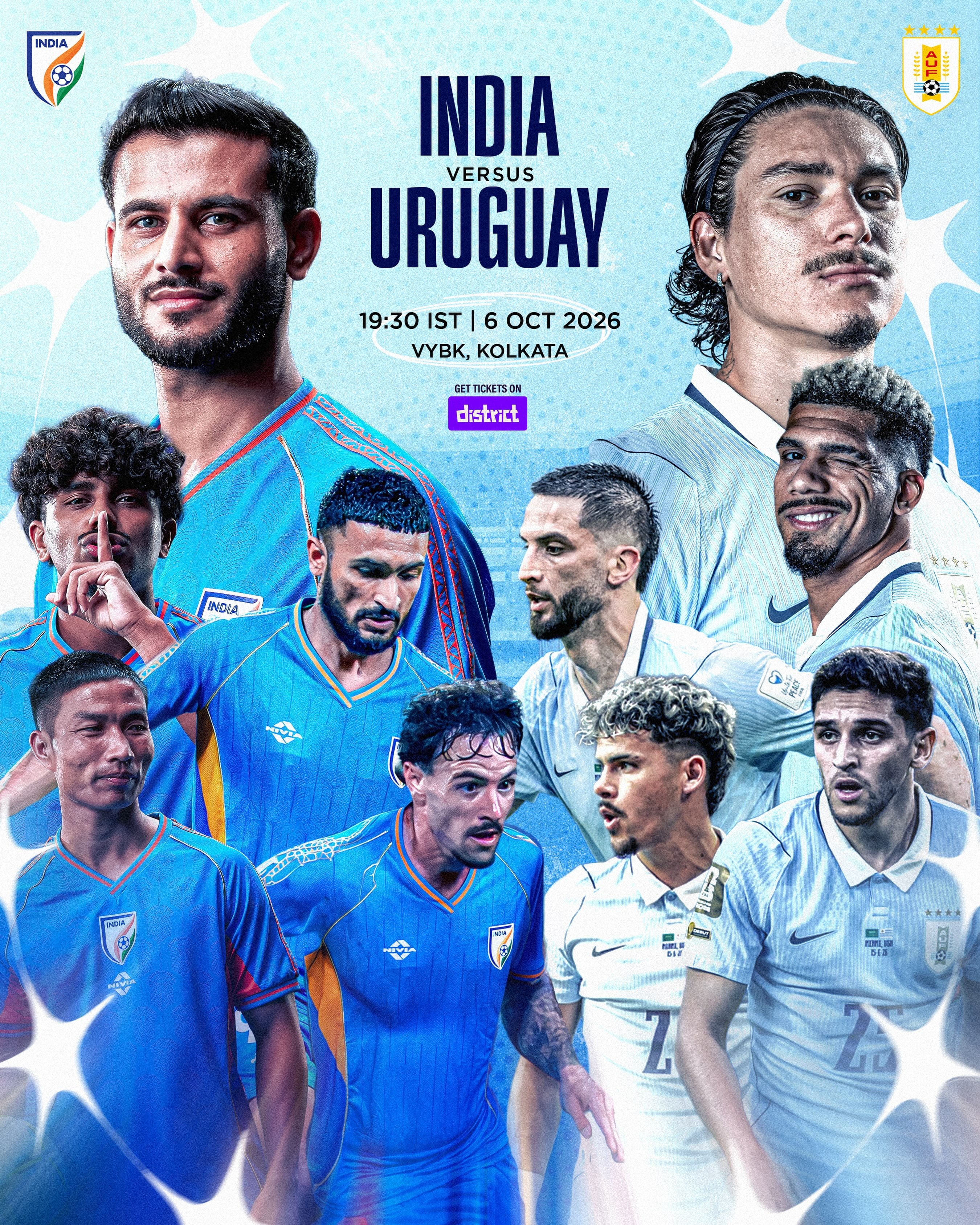 Anuncio del amistoso entre India y Uruguay en Calcuta. - créditos: Indian Football