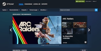 Página web de Steam.