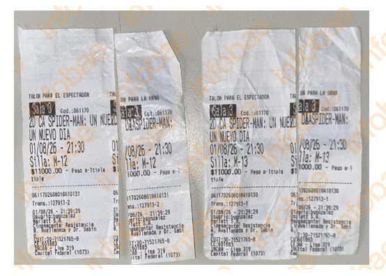 Los tickets demuestran que Cantero y Álvarez fueron al cine la noche anterior al crimen
