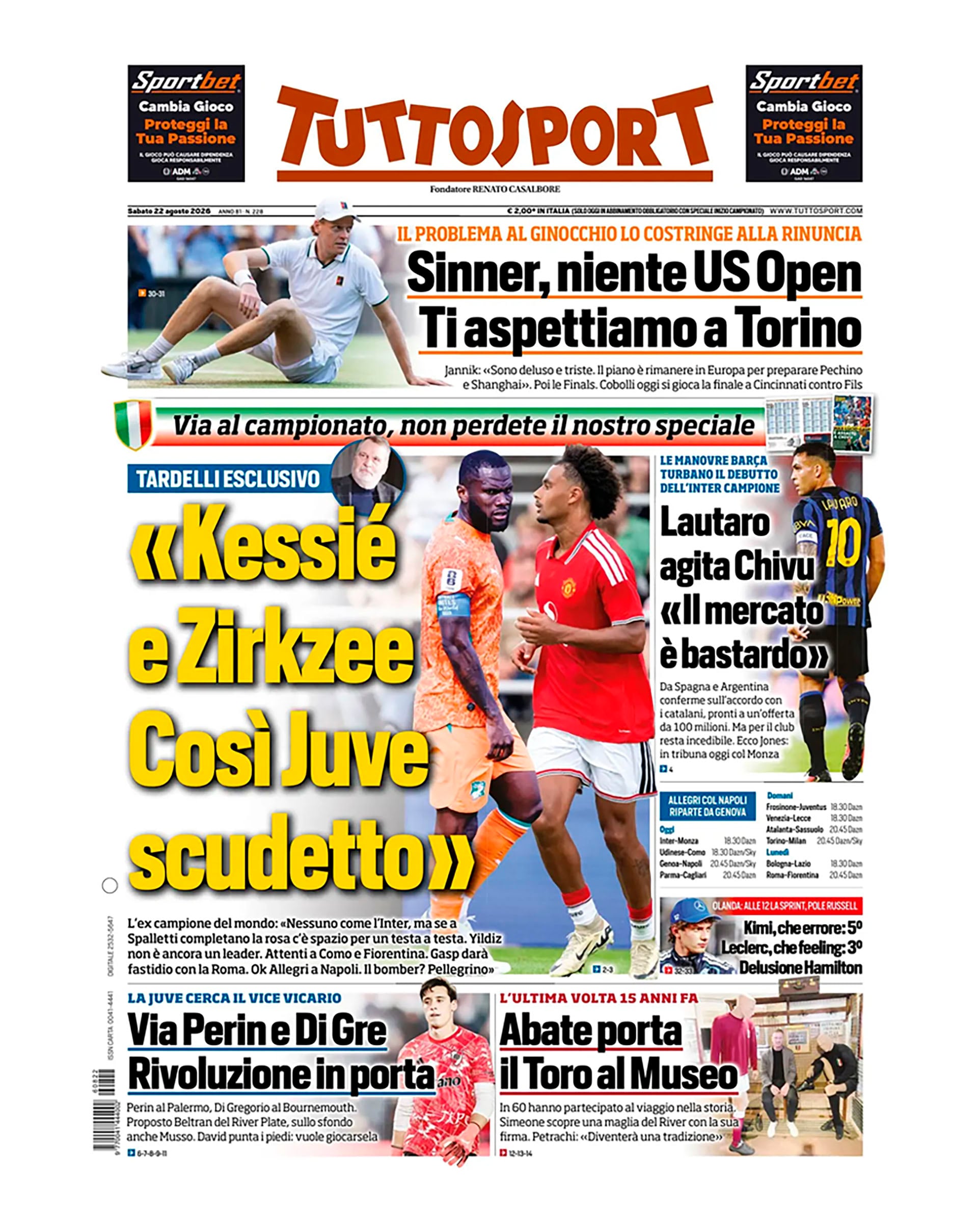 El interés de Juventus por Santiago Beltrán, en la portada de Tuttosport