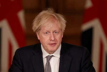 El Primer Ministro británico, Boris Johnson, en una rueda de prensa en Londres