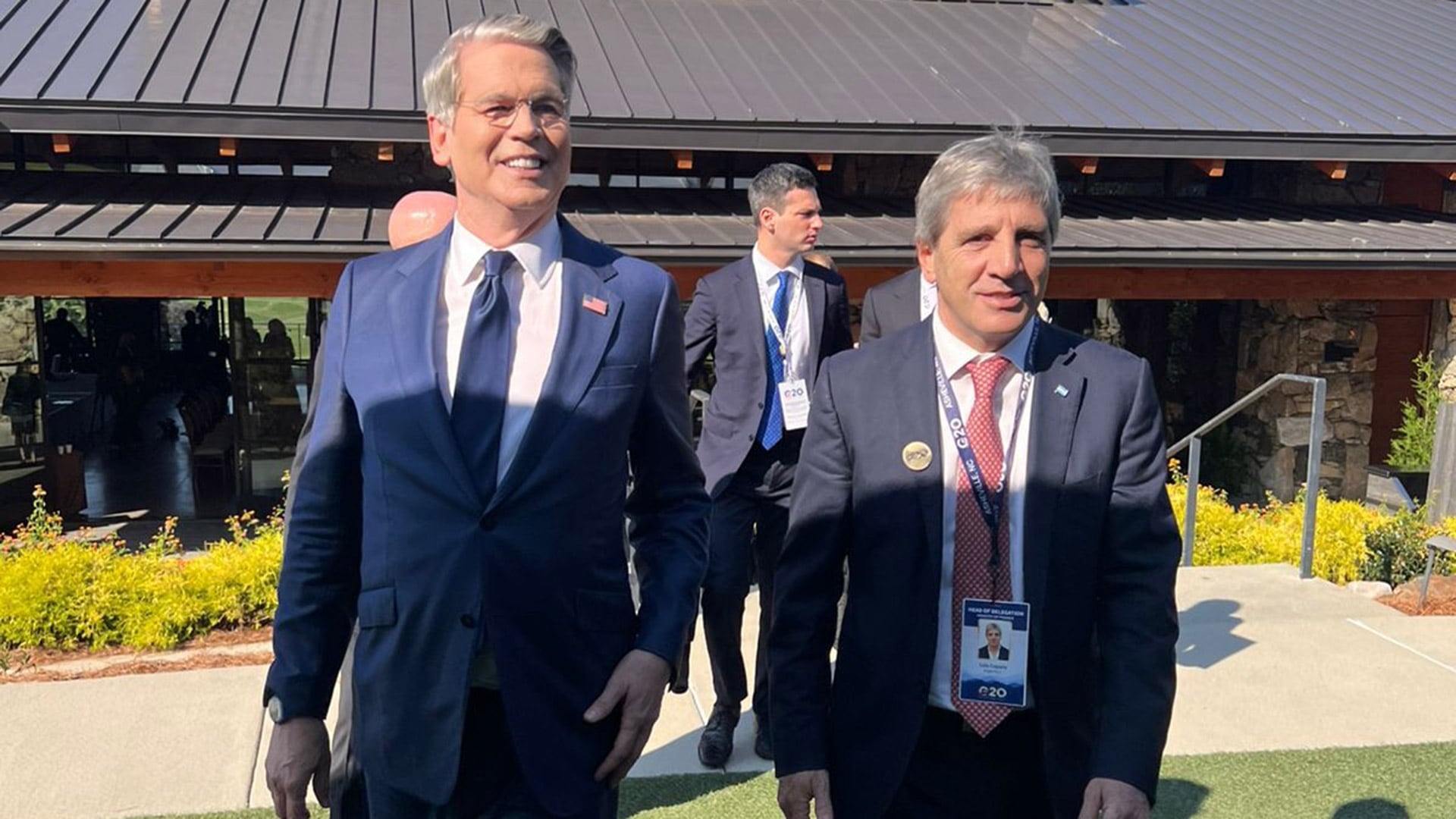 El secretario del Tesoro de los EEUU, Scott Bessent, y el ministro de Economía de la Argentina, Luis Caputo